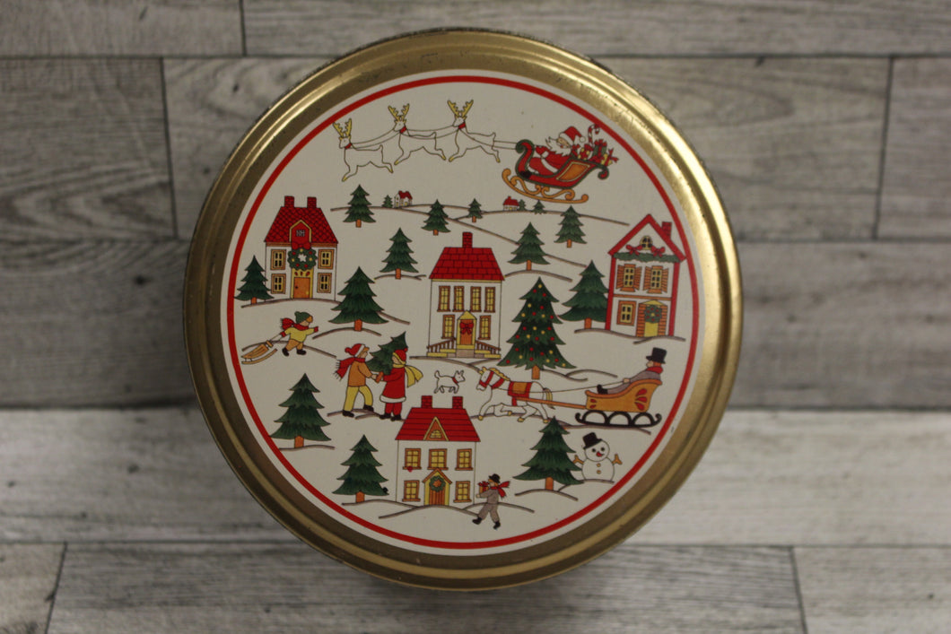 Jamestown Metal Christmas Cookie Tin Container - Used