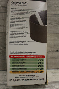 Shop Smith P120 Ceramic Belt - 12125 - 3" x 21" - Moderate Surface Prep -4 Belts