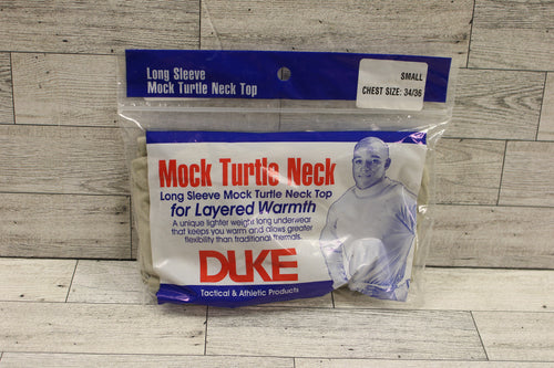 Duke Long Sleeve Mock Turtle Neck Top - Small (34/36) - Sand - New