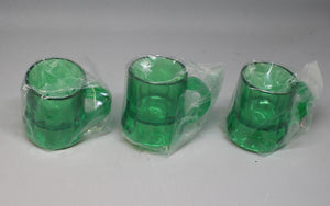 St Patrick's Day Shot Glasses Mugs - Set of 3 - Green - New