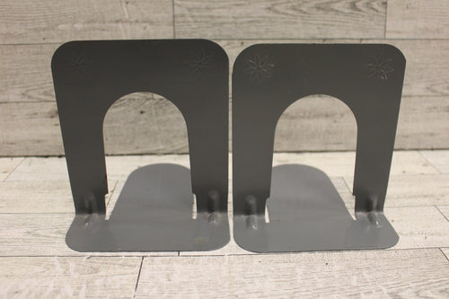 Vintage Gray Metal Bookend - Set of 2 - Used