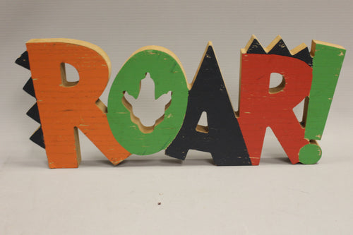 ROAR Wooden Wall Decor/Table Decor - Used
