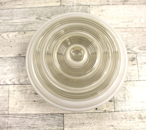 Vintage Retro Flush Mount Glass Ceiling Light Shade - Drum White - Round - Used