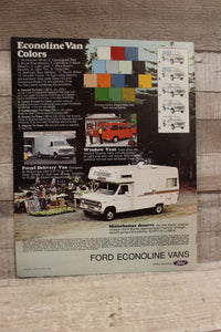 Vintage 1977 Ford Ecoline Vans Brochure Catalogs -Used
