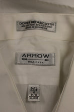 Load image into Gallery viewer, Arrow Dover Broadcloth Long Sleeve White Dress Shirt - XLarge (17 x 34/35)