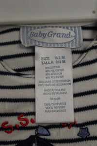 Baby Grand Little Sailor S.S. Bear Top & Shorts - Size: 0-3 Months - New