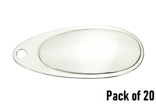 Thunderbay Lure Pack of 20 Nickel French Spinner Blades - Fishing Lures - Size 4