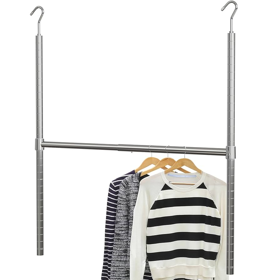 Simple Houseware Adjustable Closet Hanging Rod - Chrome - Used