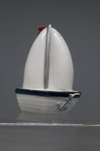 Vintage Lighthouse & Sailboat Mini Salt & Pepper Shakers - Used