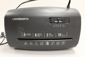 Locksworth 8-Sheet Micro Cut Paper Shredder - AZ1687 - Black - Used