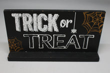 Load image into Gallery viewer, Halloween Trick Or Treat Table Top Sign - Used