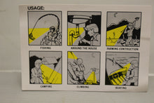 Load image into Gallery viewer, Vintage LUX Head Lamp - Yellow with Rainbow Strap - Used