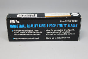 Industrical Quality Single Edge Utility Blades - 100 Count - New