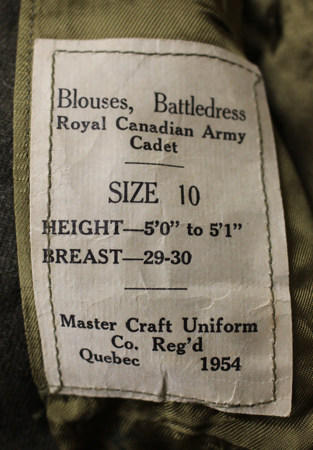 1950's Royal Canadian Army Cadet Battledress Jackets - Choose Size - Used