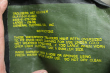 Load image into Gallery viewer, Vintage Wet Weather Rubberized Overalls - 8415-01-276-1536 - Large - Used