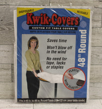 Load image into Gallery viewer, Kwik-Covers Plastic Table Covers - 42&quot; to 48&quot; Round - White - New
