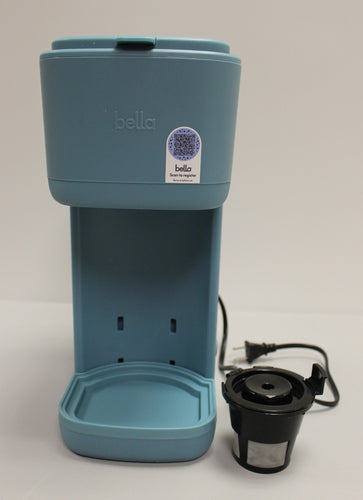 Bella Single Serve Coffee Maker - H70016 - K Cup & Ground Compatible Blue - Used