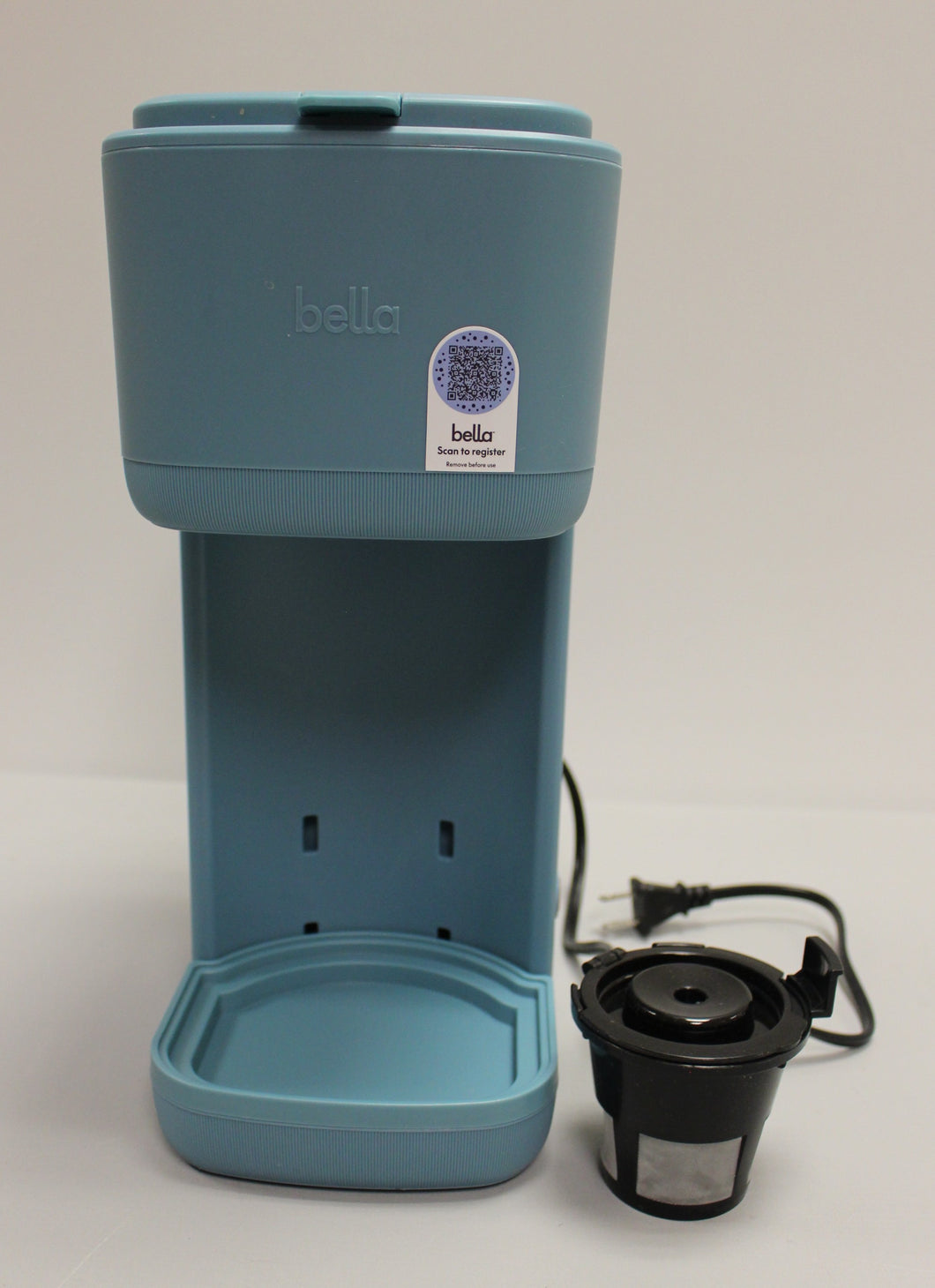 Bella Single Serve Coffee Maker - H70016 - K Cup & Ground Compatible Blue - Used