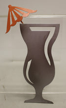 Load image into Gallery viewer, 2004 Michael Alan Designs Metal Cocktail Glass with Umbrella Wall Plaque Decor
