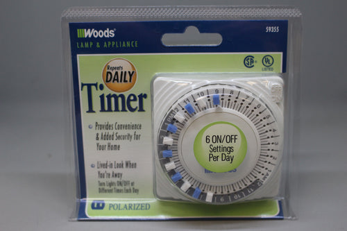 Woods Daily Timer - 59355 - 6 settings per day - New