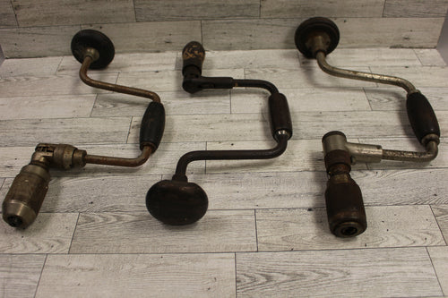 Vintage Hand Crank Ratchet Drill - Set of 3 - Used