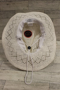Vamuss Women’s Cowboy Hat With Beaded Trim - White - Boho Hip - Used
