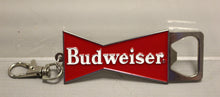 Load image into Gallery viewer, Vintage Budweiser Bowtie Logo Metal Bottle Opener Keychain - Used