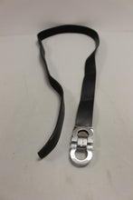 Load image into Gallery viewer, Salvatore Ferragamo Men's Black Leather Belt with Silver Buckle - 46-1/2" - Used