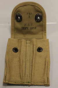 WWI US M1911 .45 Colt 2 Magazine Pouch - FSF Sept 1918 - Used