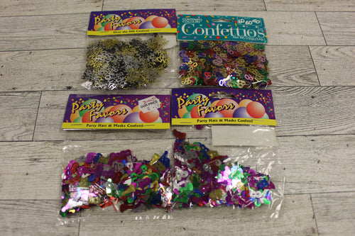 Confetti Lot - Party Hats, Masks, 60, & Over The Hill - Birthday Party - New