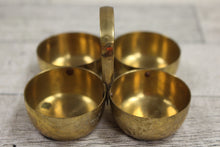 Load image into Gallery viewer, Brass Chowmukh Haldi 4 Bowl Holder - Used