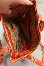 Load image into Gallery viewer, Vera Bradley Orange Boho Floral Medallion Medium Shoulder Bag - Used
