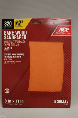 ACE Bare Wood Sandpaper - 320 Super Fine Grit - 9