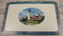Load image into Gallery viewer, Reversible Lighthouse Beach Sailboat Scene Placemat - Used