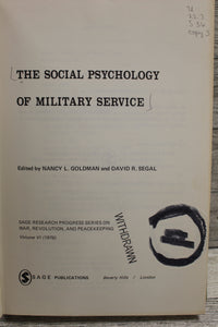 The Social Psychology of Military Service - Nancy Goldman & David Segal