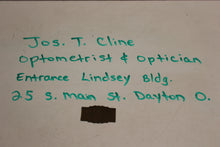 Load image into Gallery viewer, Antique Eyeglass Case with Optometrist Joseph T. Cline Glasses - Used