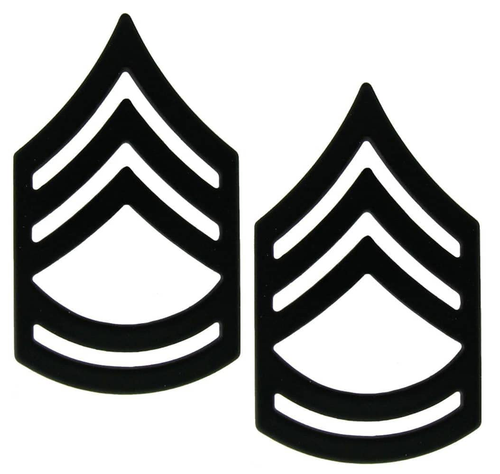 Pair of US Army E-7 Sergeant 1st Class (SFC) Pins Rank Insignia - Black - New