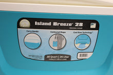 Load image into Gallery viewer, Igloo Island Breeze 28 Quart / 26 Liter Personal Cooler - Teal &amp; White - Used