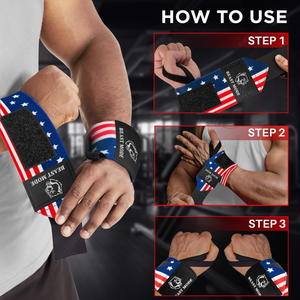 TECEUM Weightlifting 18" Wrist Wraps with Thumb Loop –Powerlifting Bodybuilding