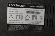 Load image into Gallery viewer, Locksworth 8-Sheet Micro Cut Paper Shredder - AZ1687 - Black - Used