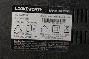 Locksworth 8-Sheet Micro Cut Paper Shredder - AZ1687 - Black - Used