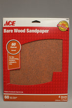 Load image into Gallery viewer, ACE Bare Wood Sandpaper - 60 Course Grit - 9&quot; x 11&quot; - NEW