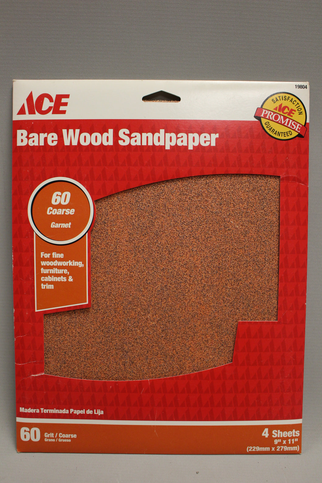 ACE Bare Wood Sandpaper - 60 Course Grit - 9