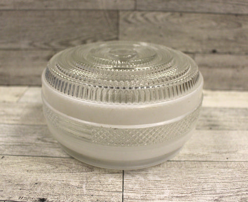 Vintage Retro White Striped Glass Ceiling Light Cover - 5.5