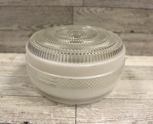 Vintage Retro White Striped Glass Ceiling Light Cover - 5.5" - Used