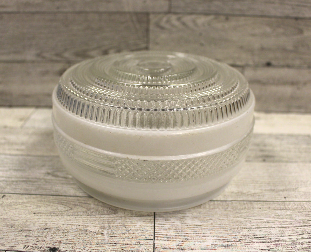 Vintage Retro White Striped Glass Ceiling Light Cover - 5.5