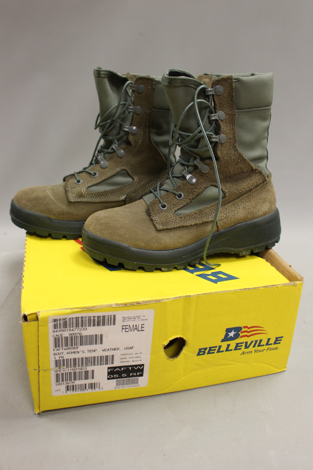 Belleville Women's AF Temperate Weather Combat Boots - Sage - 5.5 Female - Used