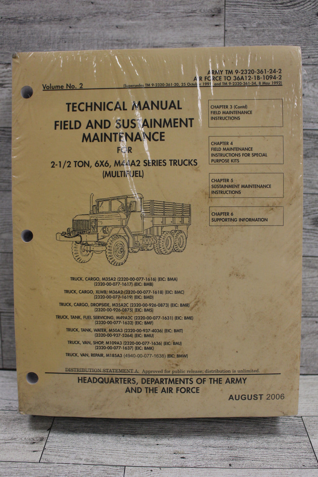 US Military Field & Sustainment Maintenance Manual for Multifuel Trucks - New