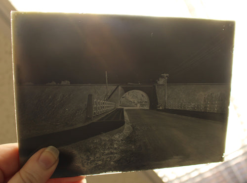 Vintage Roadwork Tunnel Glass Photography Negative