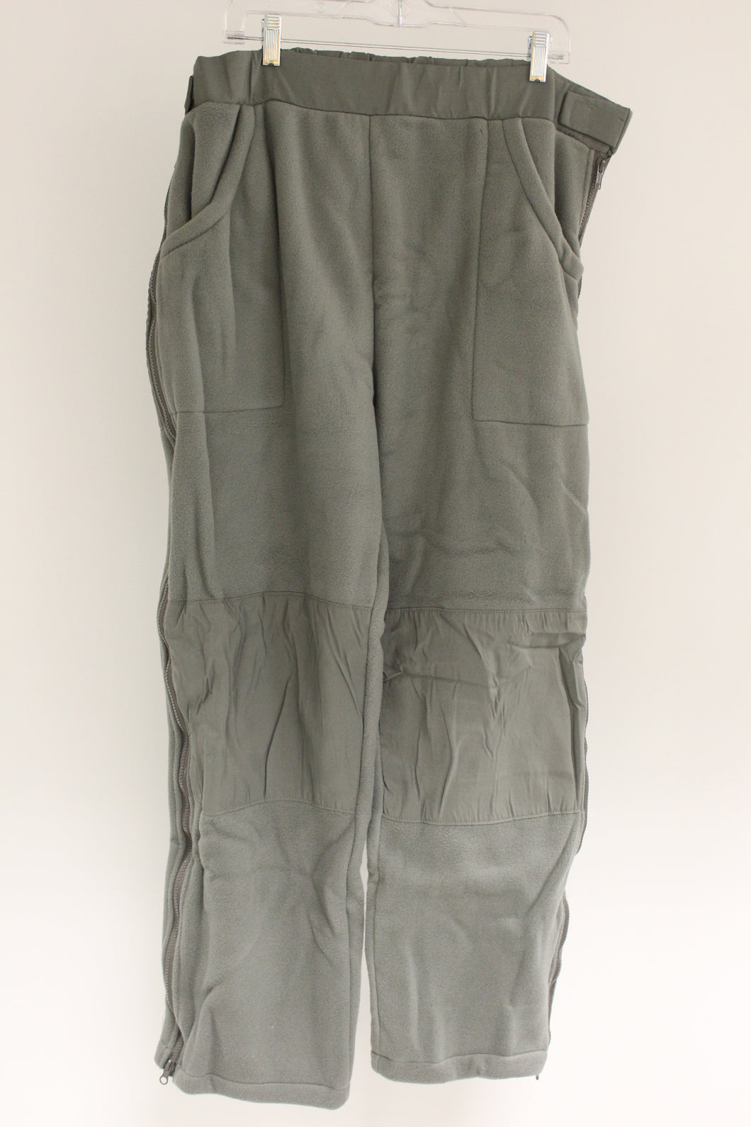 US Military United Fleece Pant Liner -Side Zipper - Large - Foliage Green - New